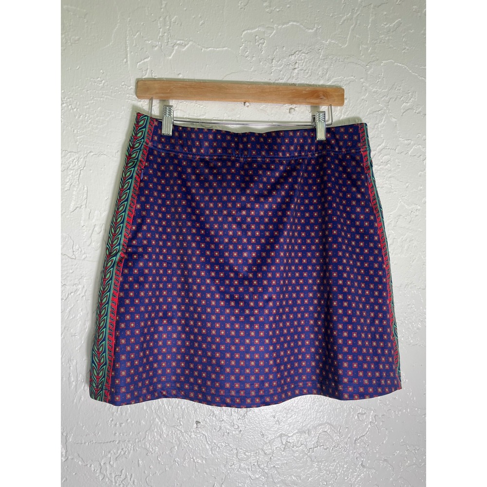 Gretchen Scott Mini Skirt M Geometric Print Stretch Pull On Preppy